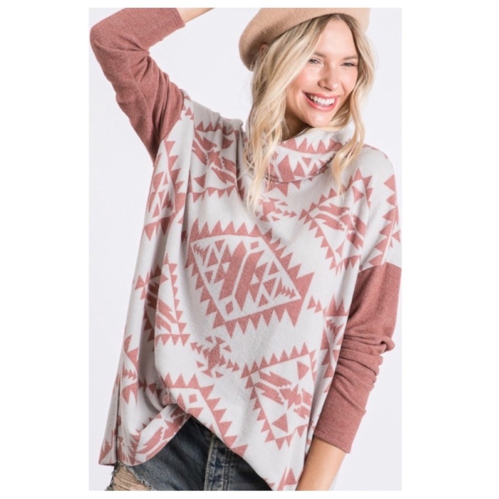 Aztec print long sleeve
